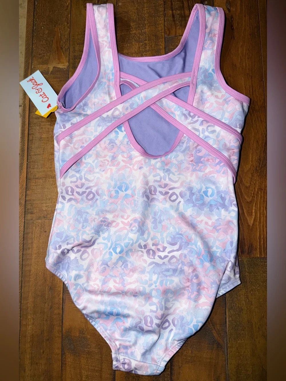 Cat & Jack Pastel Leopard One-Piece Swimsuit - Pink, Lavender & Blue
